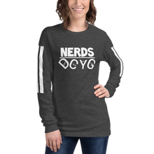 Load image into Gallery viewer, DCYG NERDS White Logo Unisex Long Sleeve Tee