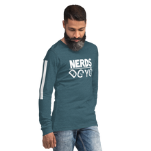 Load image into Gallery viewer, DCYG NERDS White Logo Unisex Long Sleeve Tee
