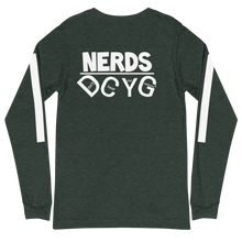 Load image into Gallery viewer, DCYG NERDS White Logo Unisex Long Sleeve Tee