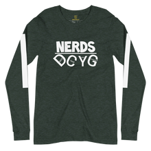 Load image into Gallery viewer, DCYG NERDS White Logo Unisex Long Sleeve Tee