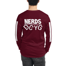 Load image into Gallery viewer, DCYG NERDS White Logo Unisex Long Sleeve Tee