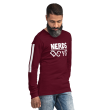 Load image into Gallery viewer, DCYG NERDS White Logo Unisex Long Sleeve Tee