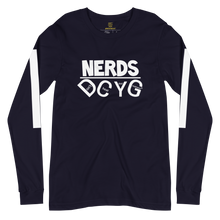 Load image into Gallery viewer, DCYG NERDS White Logo Unisex Long Sleeve Tee