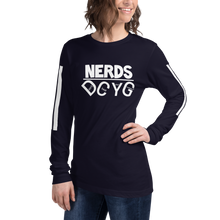 Load image into Gallery viewer, DCYG NERDS White Logo Unisex Long Sleeve Tee