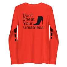 Load image into Gallery viewer, DCYG Black Red Bottoms Unisex Long Sleeve Tee