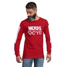 Load image into Gallery viewer, DCYG NERDS White Logo Unisex Long Sleeve Tee