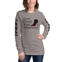 Load image into Gallery viewer, DCYG Black Red Bottoms Unisex Long Sleeve Tee