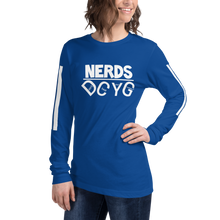 Load image into Gallery viewer, DCYG NERDS White Logo Unisex Long Sleeve Tee