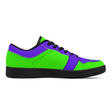 Load image into Gallery viewer, DCYG G4's Purple & Green Black Sole Low-Top Leather Sneakers