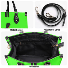 Load image into Gallery viewer, DCYG Black Red Bottoms & Neon Green Multiple Sizes Upgraded Luxury Women PU Leather Handbag