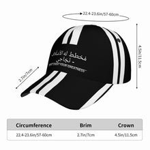 Load image into Gallery viewer, Ancestors, Muslim, White Logo,White Stripes & Black Curved Brim Baseball Cap (AOP)
