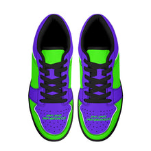Load image into Gallery viewer, DCYG G4's Purple & Green Black Sole Low-Top Leather Sneakers