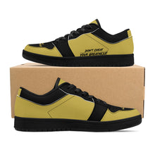 Load image into Gallery viewer, DCYG G4's Black & Gold, Black Sole Low-Top Leather Sneakers
