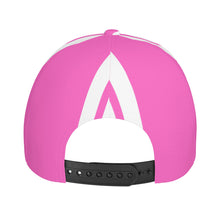 Load image into Gallery viewer, Ancestors Native, White Logo,Stripes & Pink Curved Brim Baseball Cap (AOP)