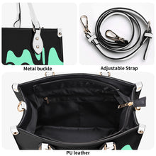 Load image into Gallery viewer, DRIP Black & Mint Green Multiple Sizes Upgraded Luxury Women PU Leather Handbag
