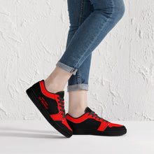 Load image into Gallery viewer, DCYG 4G's Black & Red, Black Sole Low-Top Leather Sneakers