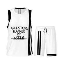 Load image into Gallery viewer, Ancestors Black, Black Logo ,Stripes Basketball Uniform Jersey Set