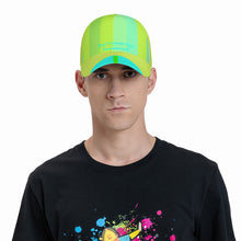 Load image into Gallery viewer, DCYG Lime, Blue & Light Green S24 Curved Brim Baseball Cap (AOP)