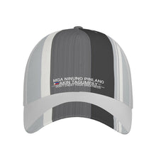 Load image into Gallery viewer, Ancestors Filipino White Logo, Flag & Grey , White Curved Brim Baseball Cap (AOP)