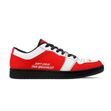 Load image into Gallery viewer, DCYG G4's Red & White, Black Sole Low-Top Leather Sneakers
