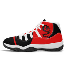 Load image into Gallery viewer, SWAN Red Dragon Logo, Red, Black ,WhiteHigh Top Air Retro Sneakers - White
