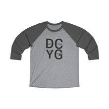 Load image into Gallery viewer, DCYG Xclusive Unisex Tri-Blend 3\4 Raglan Tee