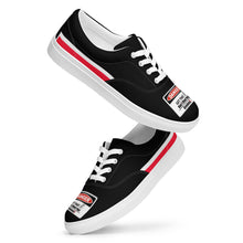 Load image into Gallery viewer, Warning, Dangerous, Men’s lace-up canvas shoes