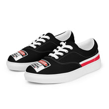 Load image into Gallery viewer, Warning, Dangerous, Men’s lace-up canvas shoes