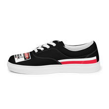 Load image into Gallery viewer, Warning, Dangerous, Men’s lace-up canvas shoes