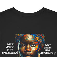 Load image into Gallery viewer, Blk Woman ,Multicolor Scarf &amp; White Unisex Heavy Cotton Tee

