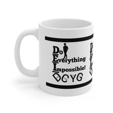 Load image into Gallery viewer, DCYG DEI BM Black logo &amp; White Ceramic Coffee Cups, 11oz, 15oz
