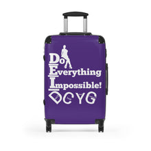 Load image into Gallery viewer, DCYG DEI 24BW White Logo &amp; Purple Suitcase
