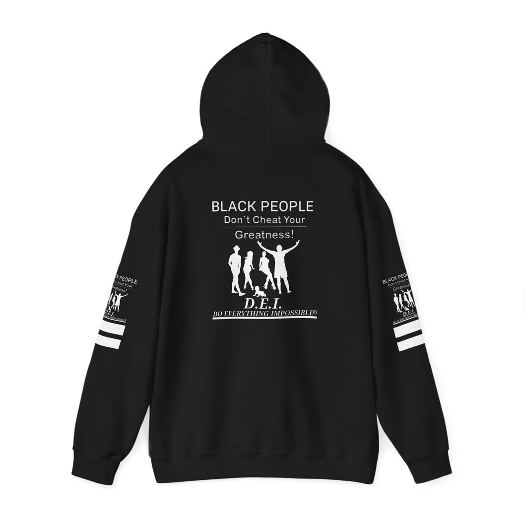 Black People DEI white Logo  Cozy Unisex Heavy Blend™ Hooded Sweatshirt - Perfect for Chill Days and Gatherings