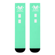 Load image into Gallery viewer, DCYG Dbl Basketball Players Mint Green &amp; White Crew Socks (EU)
