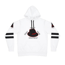 Load image into Gallery viewer, DCYG Black &amp; Red Fedora Athletic Hoodie (AOP)
