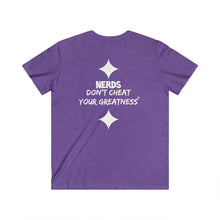 Load image into Gallery viewer, DCYG NERDS White Logo Fitted V-Neck Short Sleeve Tee
