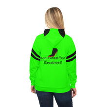 Load image into Gallery viewer, DCYG Black Red Bottoms &amp; Neon Green  Hoodie (AOP)
