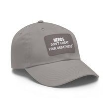 Load image into Gallery viewer, DCYG NERDS White Logo Dad Hat with Black Leather Patch

