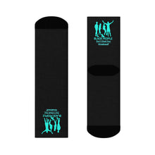 Load image into Gallery viewer, DCYG Turquois Black People  &amp; Black Crew Socks
