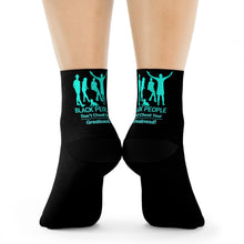 Load image into Gallery viewer, DCYG Turquois Black People  &amp; Black Crew Socks
