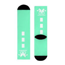 Load image into Gallery viewer, DCYG Dbl Basketball Players Mint Green &amp; White Crew Socks (EU)
