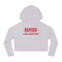Load image into Gallery viewer, DCYG FX Baddies Red Logo Women’s Cropped Hooded Sweatshirt
