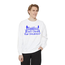 Load image into Gallery viewer, DCYG 24SX Baddies Blue Logo  Garment-Dyed Sweatshirt
