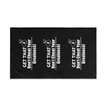 Load image into Gallery viewer, DCYG Get That Bag White logo &amp; Black Hand Towel
