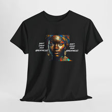 Load image into Gallery viewer, Blk Woman ,Multicolor Scarf &amp; White Unisex Heavy Cotton Tee
