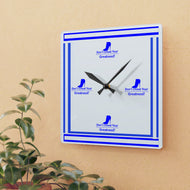 DCYG Blue Red Bottoms ,Royal Blue  & White  Acrylic Wall Clock