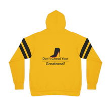Load image into Gallery viewer, DCYG Black Red Bottoms &amp; Yellow Hoodie (AOP)
