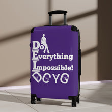Load image into Gallery viewer, DCYG DEI 24BW White Logo &amp; Purple Suitcase
