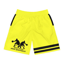 Load image into Gallery viewer, DCYG Dbl Basketball Players Black &amp; Neon Yellow Men's  Shorts

