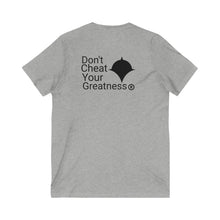 Load image into Gallery viewer, DCYG Black Version 2 Unisex Jersey Short Sleeve V-Neck Tee
